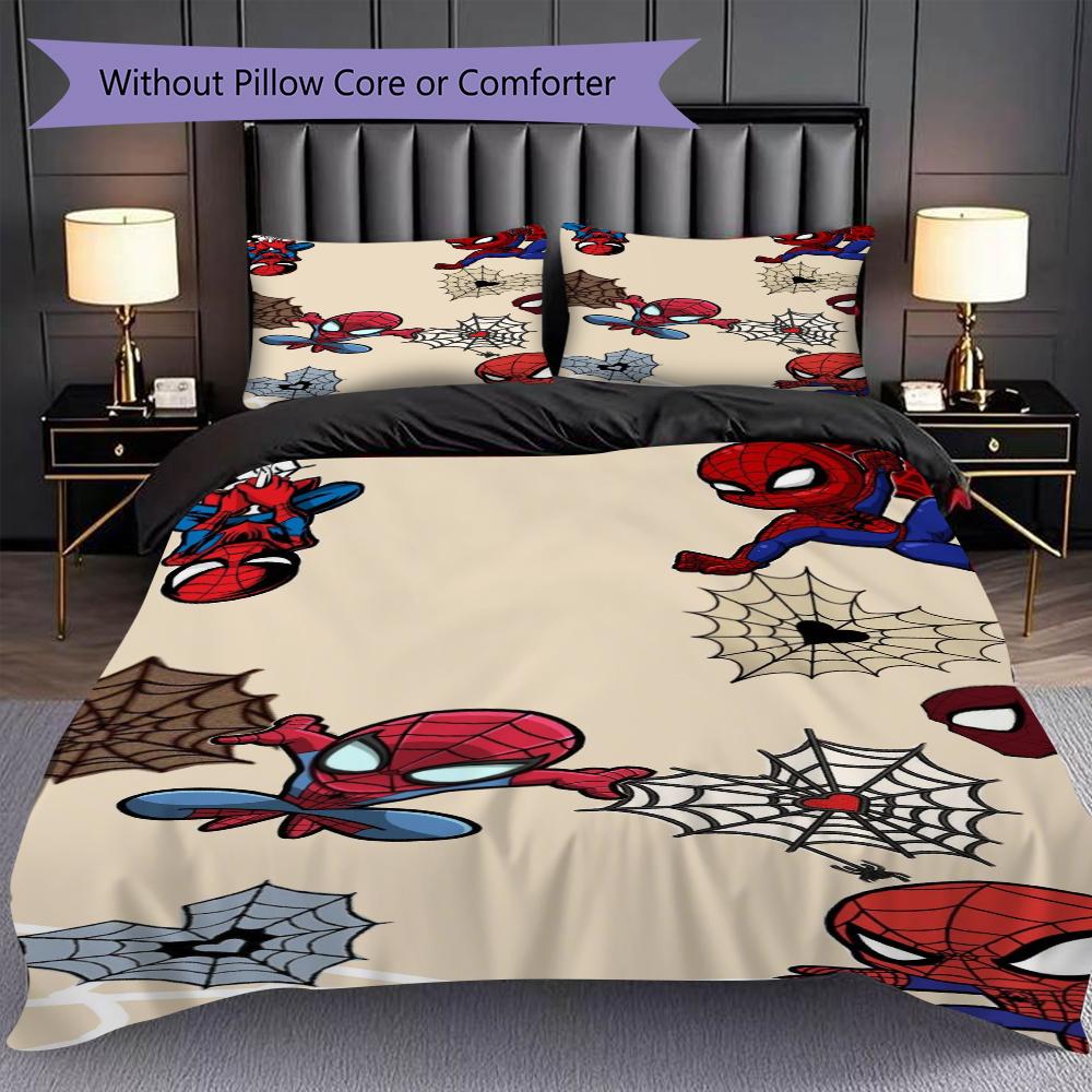 1PC Spider-Man pattern Bedding Quilt Set Quilt Cover Pillowcase Home Decoration Birthday Gift (1 * duvet cover + 2 * pillowcase, without core)