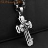 Ожерелье из нержавеющей стали с крестом Иисуса Христа, византийская цепочка, серебряный цвет, позолоченный, для мужчин и мальчиков, подарок Sp208