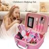 New New Kids Makeup Toy Set, Washable Cosmetic Beauty Set with Cosmetic Bag for Little Girls Princess Birthday Present Gift