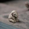 Ручная работа Сидящий Слон Орнамент Маленький Чайный Питомец Мини Милая Статуэтка Украшения для Комнаты Чайного Столика для Любителя Чая Друга