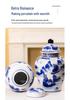 Blue and White Porcelain Antique Vase: Chinese Ornamental Jar for Home or Study Display