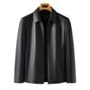 New Autumn and Winter Lapel Leather Jacket for Young Men's Fashionable Leather Jacket for Business Casual Trendy Handsome Leather Jacket