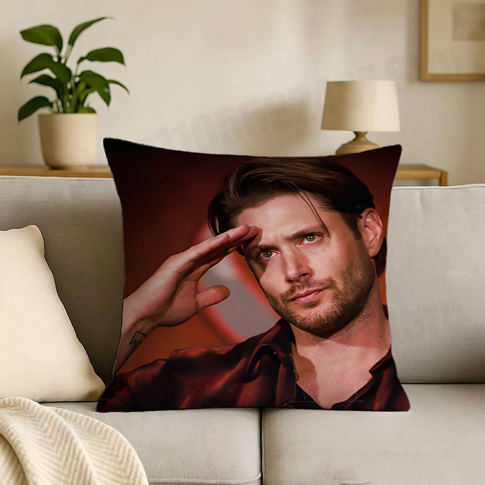 JJensen Ackles Actor Print Throw Pillow Cover Square Cushion Case for Living Room Bedroom Decor