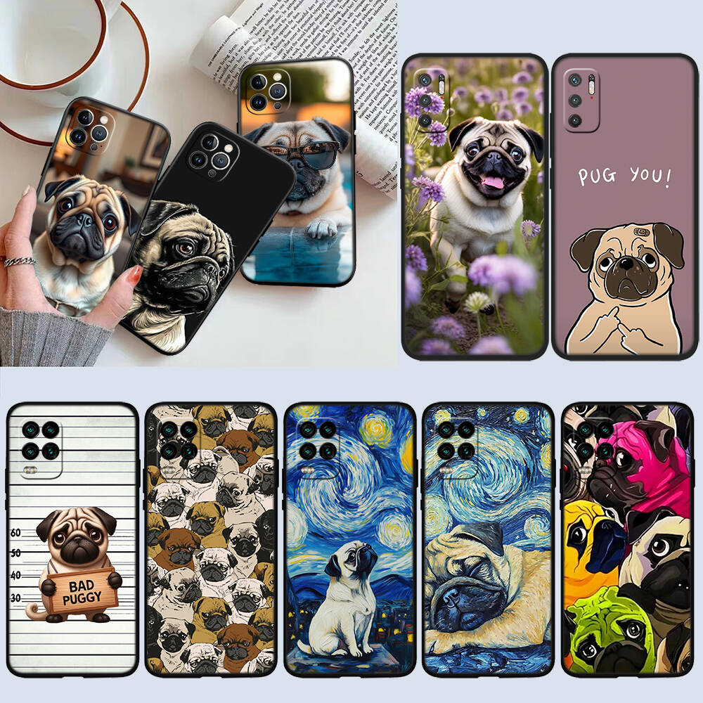 Cute Pug Dog Case for Samsung M55 M35 M15 A02 A05S A05 A06 A15 A12 A13 A10 A16 A20 A22 A24 A25 A30 A31 A32 A33 A35 A42 A50