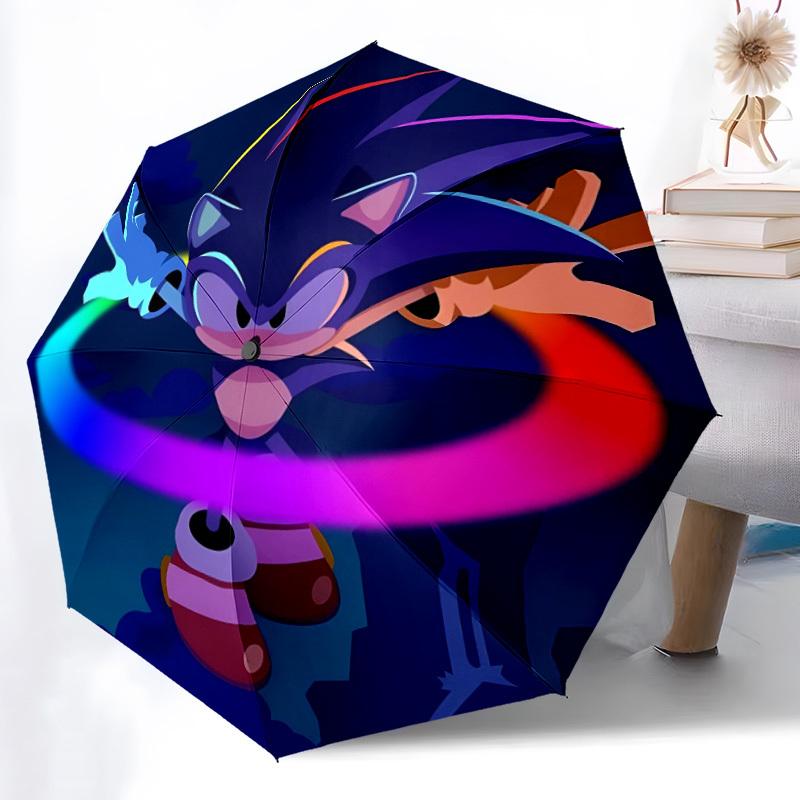 1 шт. Автоматический складной зонт Sonic Speed - Компактный дизайн с 8 спицами, Прочный пластик и железо, Для ежедневного использования F104021