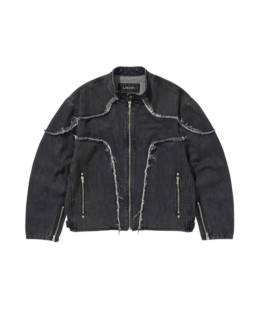Libere Denim Biker Jacket / Black