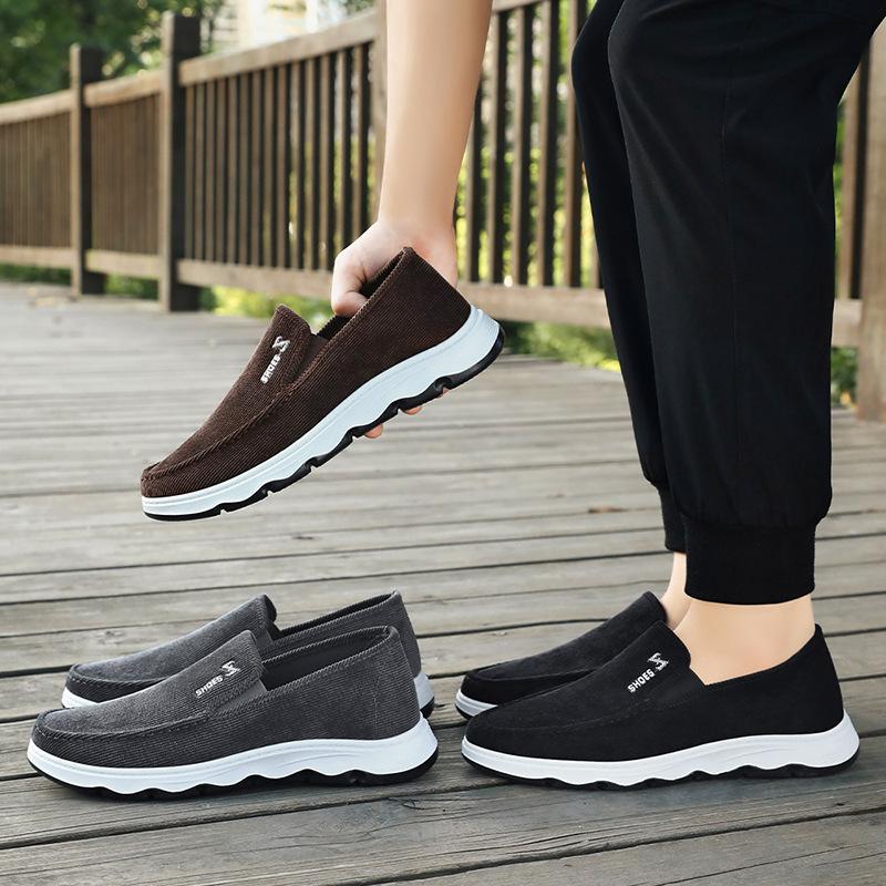 Shoes Men's Summer New One-pedal Old Beijing Cloth Shoes Men's Breathable and Non-smelly Feet Casual Shoes Middle-aged and Elderly Men's Shoes