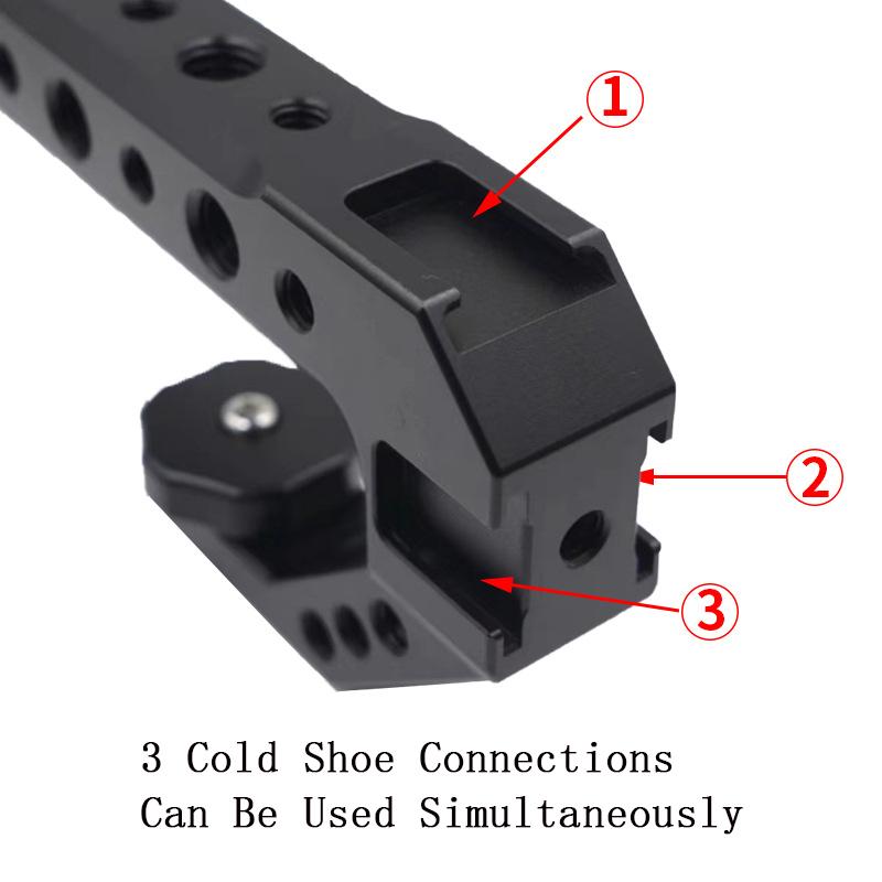 Алюминиевая ручка для камеры Handel, верхняя рукоятка, 3 холодных башмака, крепление Arca Swiss, винт 1/4" 3/8" для клетки для камеры DSLR, спортивная камера