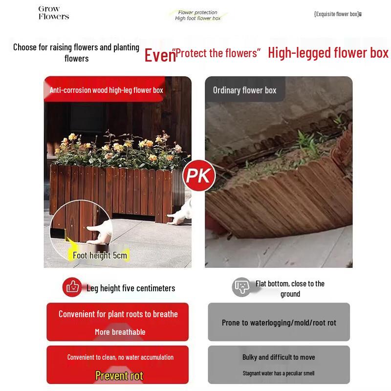 Outdoor Anti-Corrosion Wooden Modular Planter Box