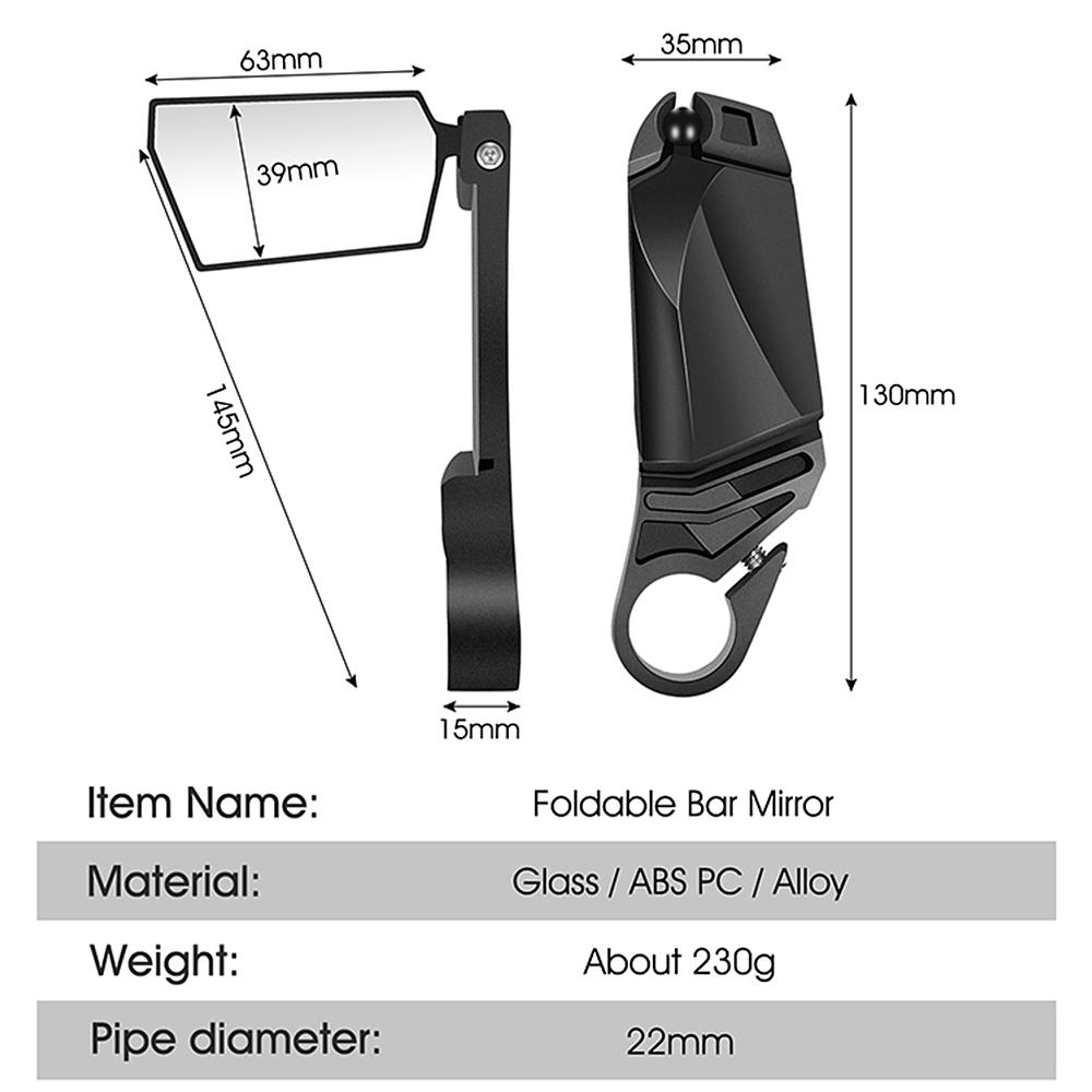 2pcs Bike Mirror Cycling Rear View Mirror Foldable 360 Degree Rotating Rearview Bicycle Mirrors