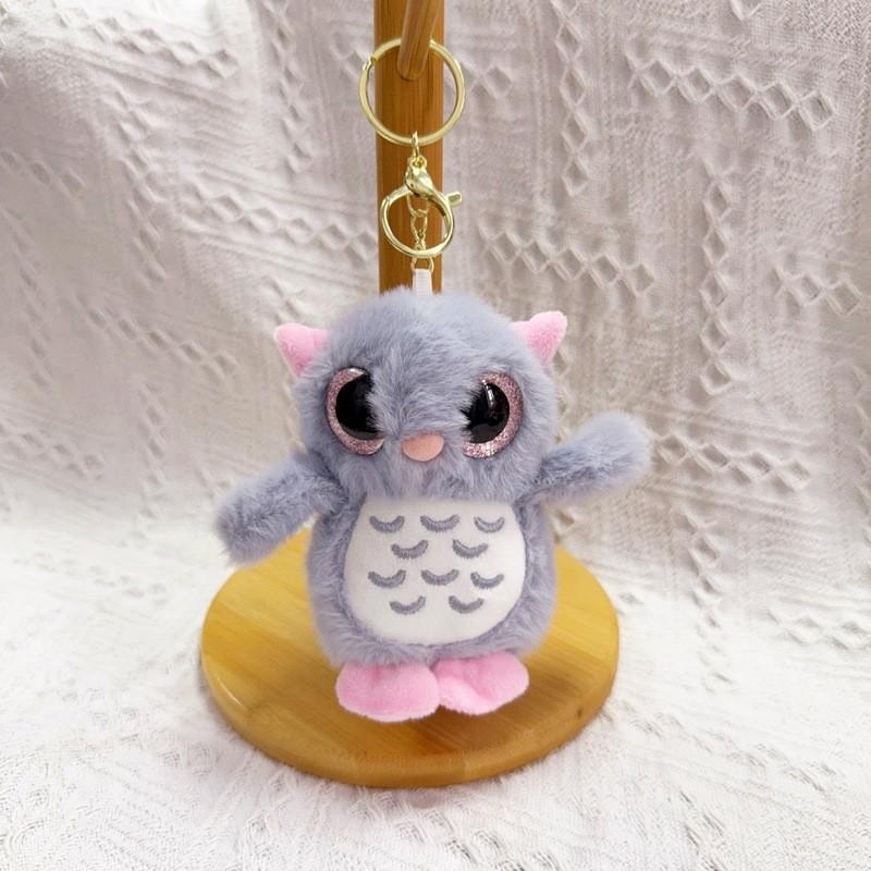 Cute Owl Plush Doll With Short Plush Material For Backpack Charm And Collectible
