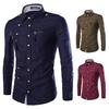 Men's Autumn and Winter Shirts Men's Zip Slim Long-sleeved Shirt Multi-button Long-sleeved Shirt Men's Casual Tops