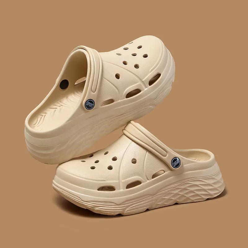 Модные женские модные сандалии на платформе Лето 2025 С вырезами Eva Спортивные клоги Садовая обувь для женщин Толстая подошва Нескользящие пляжные сандалии