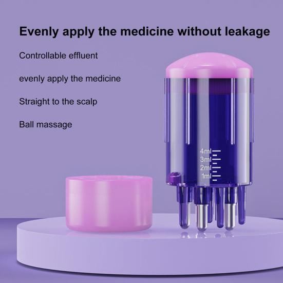 3ML Hair Oil Applicator with Precise Scale Scalp Massage Applicator Comb Clear Portable