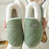 Women Plush Lining Slippers Corduroy Indoor Bedroom Slides Memory Foam Fluffy Fuzzy Warm Slippers Female Casual Shoes