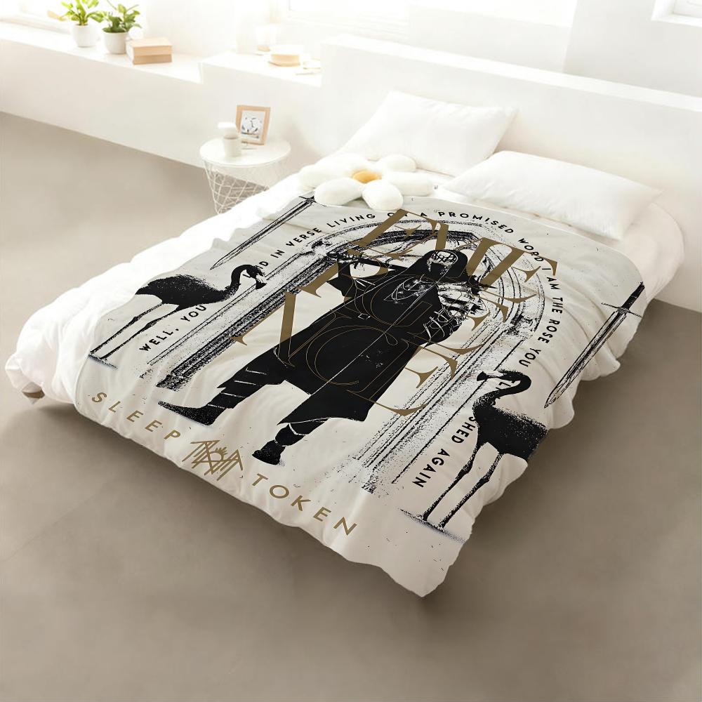 Mystery Band Sleep Tokens Throw Cozy Soft Flannel Throw Lightweight Skin-Friendly For Sofa Bed Office & Travel