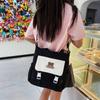 2025 New Student College Simple Literary and Leisure Shoulder Bag Trend Contrasting Color Bear Make-up Bag