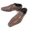 Made In Italy CARLO MEDICI Leather Long Nose U-tip Shoes Men’s 41 Brown Dress Business(USED)
