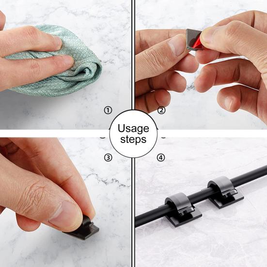 12 шт., кабельные зажимы, органайзер для шнура, простая установка на клей, мини-размер, шнур для зарядного устройства для телефона