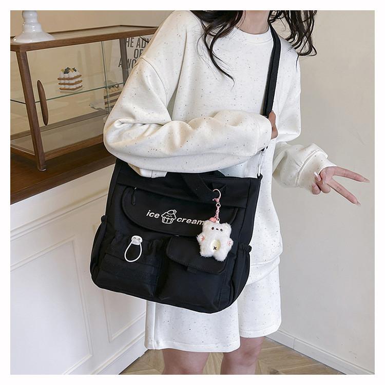 Cute Japanese Style Single Shoulder Bag With Contrasting Colors For Student Commutes And Day Trips