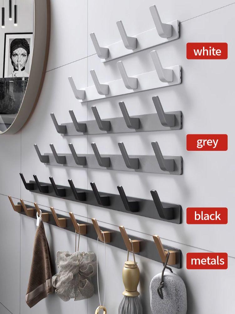 YUNJIEYA Черно-белые Дверные Крючки Крючок Для Одежды Вешалка Полка Органайзер Полка Для Хранения Душевая Стена Вешалка Кухня Аксессуары Для Ванной Комнаты