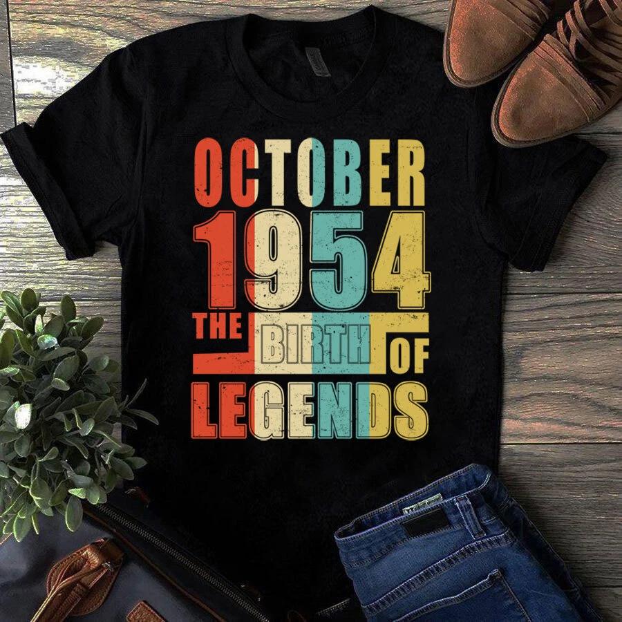 October 1954 The Birth Of Legends Vintage Unisex Men's and Women's T-shirts