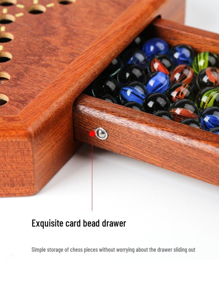 Шашки Стеклянные Шарики Деревянная Настольная Игра с Портативным Хранилищем-Ящиком.