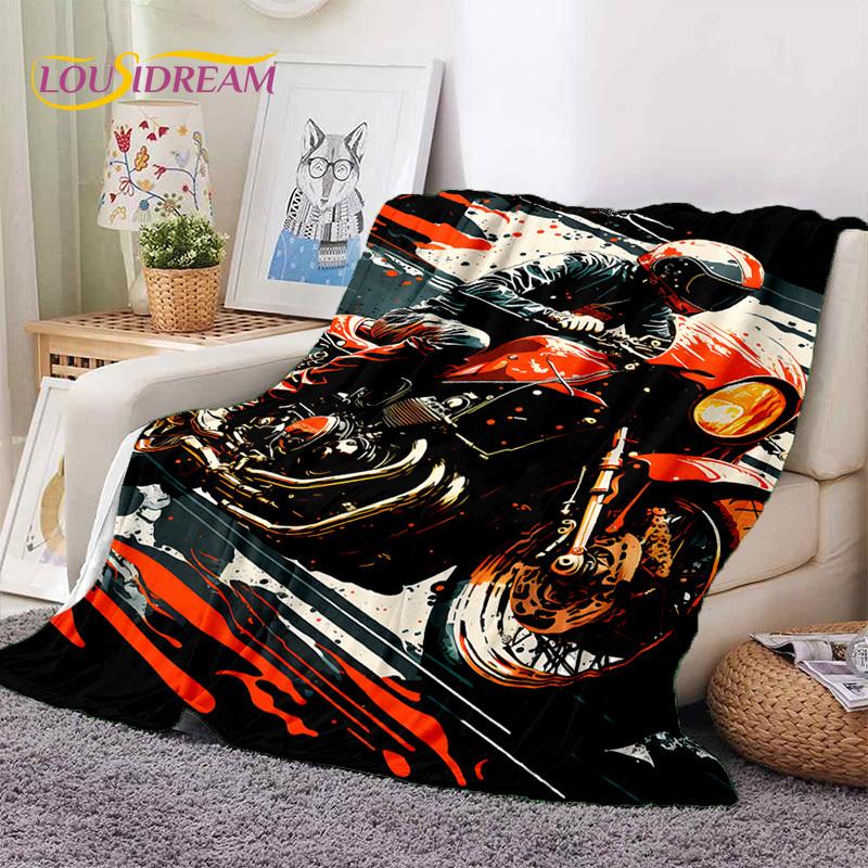 Motocross Motorcycle Soft Blankets,Keep Warm Throw Blanket Comfortable Blanket for Picnic Beds Sofa Home Bedroom Hiking Gift