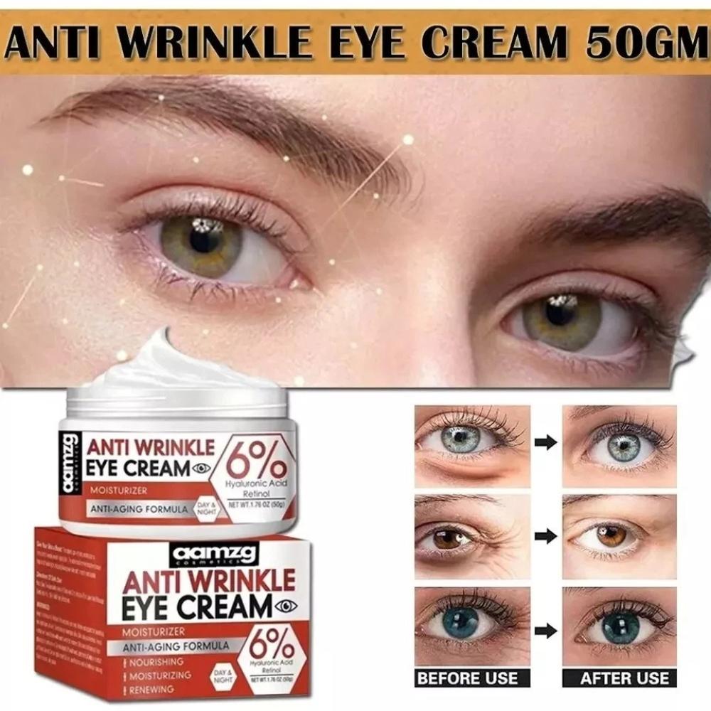 Anti Wrinkle Eye Cream with Retinol & 6% Hyaluronic Acid – Anti-Aging Eye Care for Dark Circles, Fine Lines & Puffiness, Day & Night 50 g