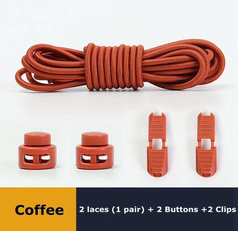 Шнурки без завязывания, подходящие для любой обуви, круглые эластичные шнурки с пружинным замком, быстро надеваются за 1 секунду, шнурки для хайкинга, спорта, ленивые шнурки