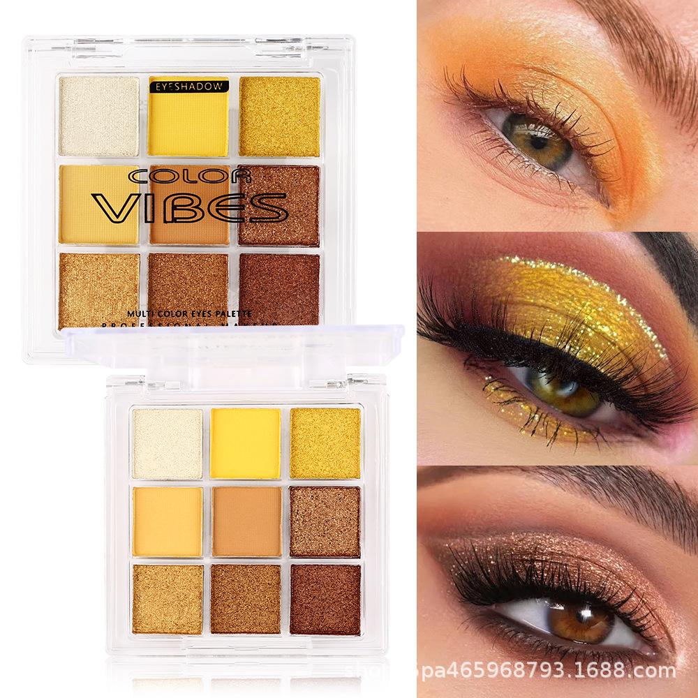 Палитра теней для век Warm Velvet Pumpkin Orange 9 Colour Matte Pearl Party Stage Makeup Coffee