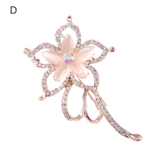 Брошь Булавка Цветочная Форма Стразы Элегантный Корейский Стиль Цветочная Брошь Брошь Отворотом