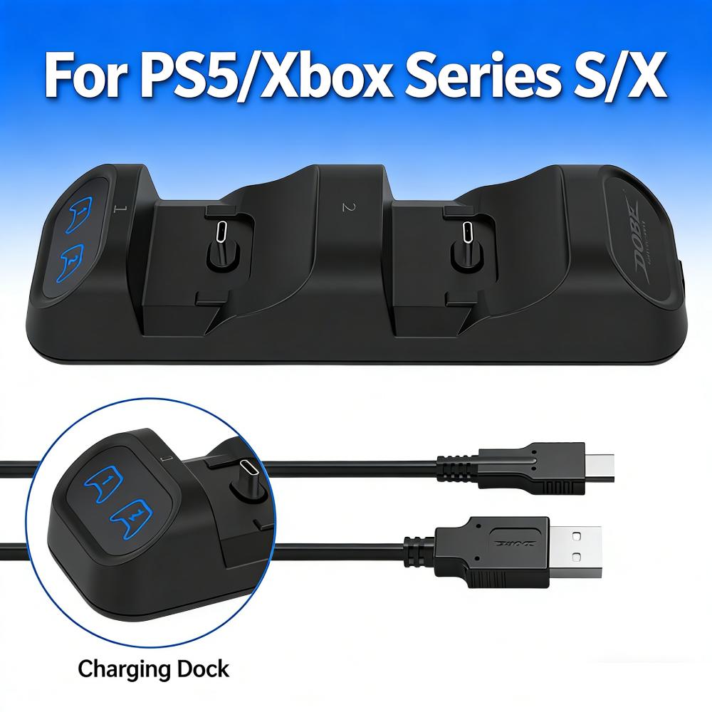 For Switch Pro Controller Charging Dock Type-C Controller Dock Station Holder Charger Station for PS5/Xbox Series S/X Controller