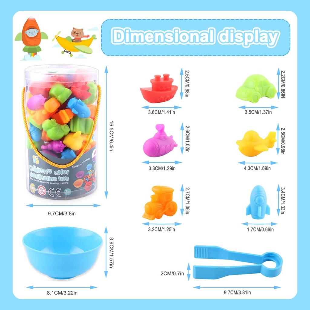 Игрушки от 3 лет, игрушки Монтессори от 3 лет, игрушка для распознавания цветов подсчета динозавров с подходящими чашками и пинцетом, цвета для развития мелкой моторики