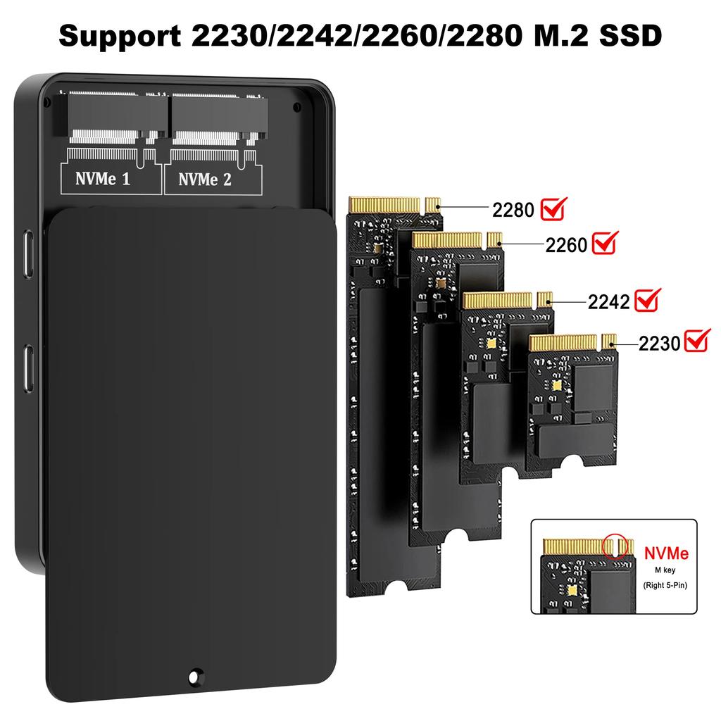 Двухсекционный корпус для M2 NVME SSD с RGB 10 Гбит/с PCIe NVME док-станция USB3.2 GEN2 Твердотельный M.2 Адаптер для бокса для жесткого диска для ПК