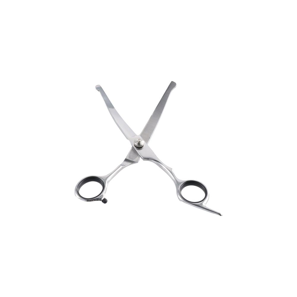 With Safety Round Tips Pet Grooming Shears Silver Pet Hairdressing Curve Scissors  Grooming