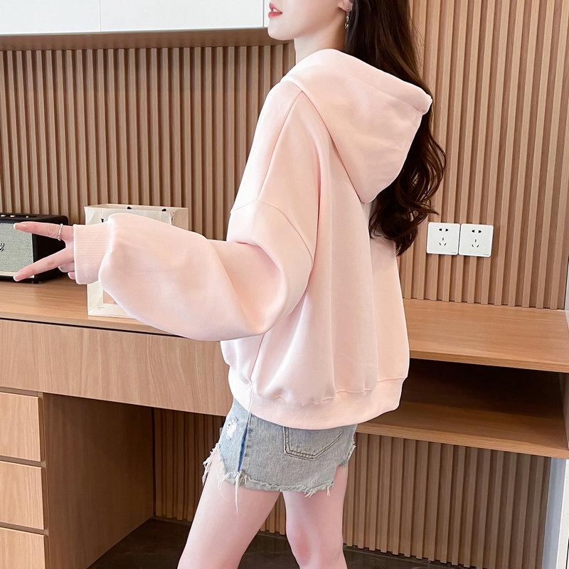 2025 Korean Style Women's Hooded Sweatshirt: Loose, Thin, Short-Length with Drawstrings