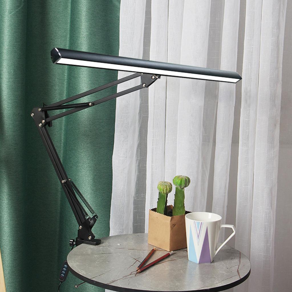 LED Buty Lamp with Clamp Clip On Desk Lighting Swing Arm Brightness Salon Lamp for Makeup Tattoo Eyebrow Rding