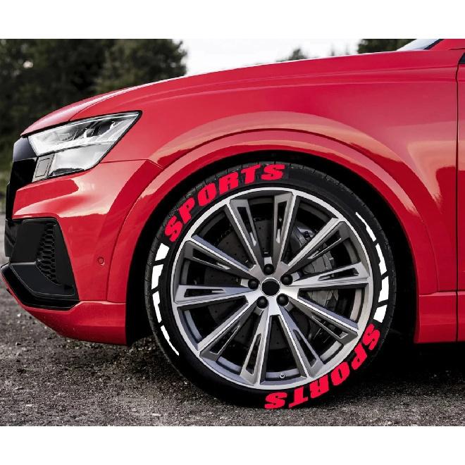 Universal Car Tire Sidewall Letter Stickers 3D Embossed PVC Sports Wheel Rim Decoration Stickers Waterproof Auto Tuning Accessor
