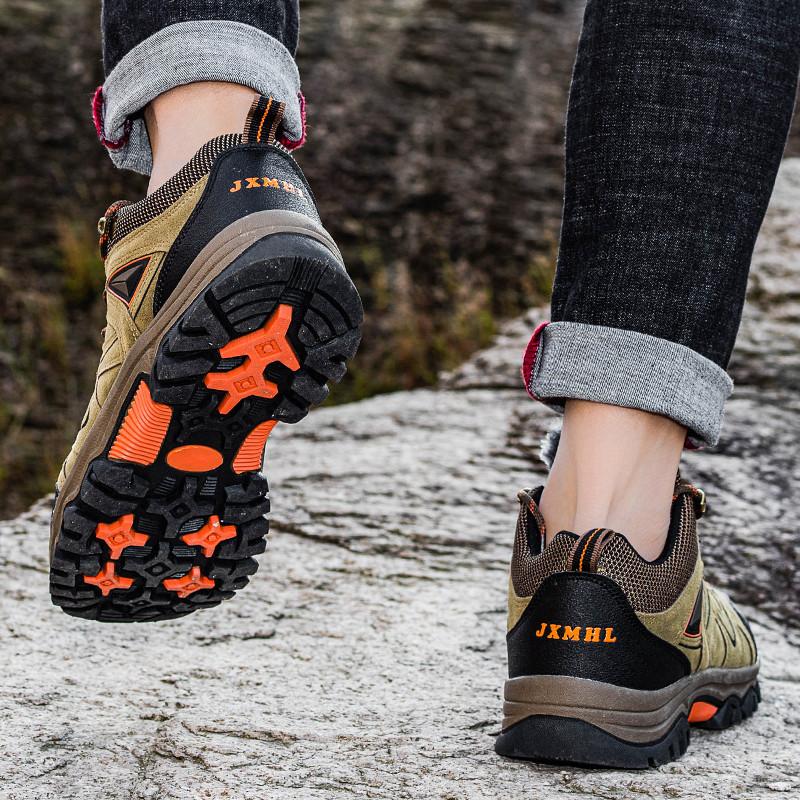 Мужские зимние ботинки, походные ботинки, зеленые, мужские, повседневные, для скалолазания, спортивные ботинки, теплые, с мехом, большого размера