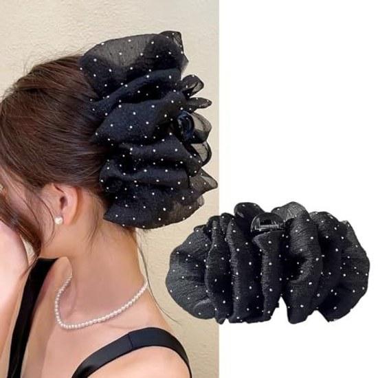 Hair clip securely holds accessory adults cute bun lightweight strong holder ornament Korean style barrette elegant daily bath.
