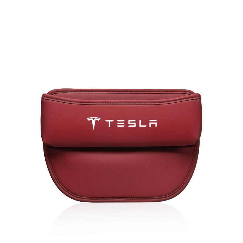 Car Seat Gap Organizer Leather Console Side Pocket Auto Crevice Filler Storage Box for Tesla Model 3 Model S X Y Accessories