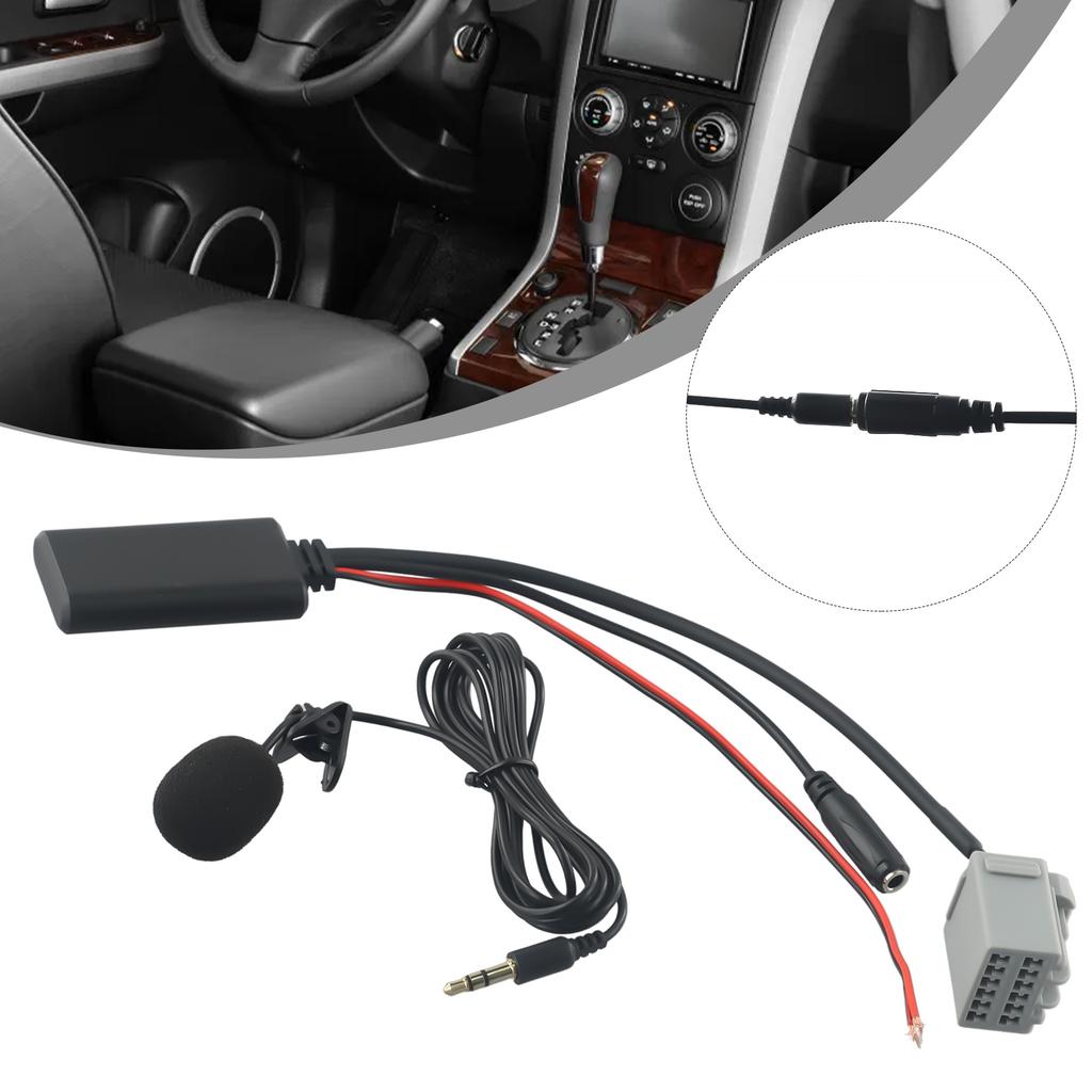 Для Ford Fiesta 2008 2010 Кабель-адаптер Aux с 5 0 и микрофоном Подключает мобильные устройства к входу AUX автомагнитолы