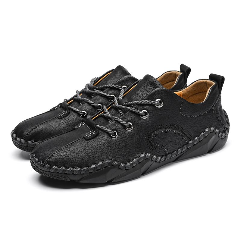 New Men's Breathable Casual Shoes Handmade Fashion Leather Shoes For Men Business Casual Men Shoes Rubber Sole Plus Size