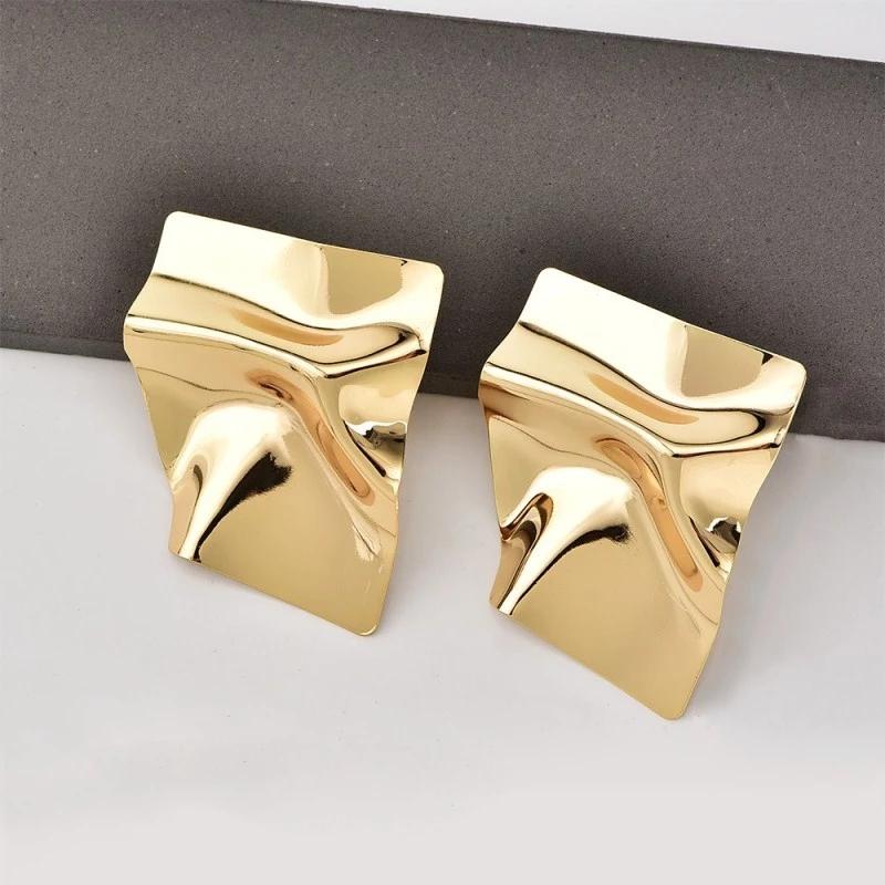 Gold Metal Drop Earrings for Women Irregular Geometric Pendants Earrings Trend Brincos Jewelry Gift