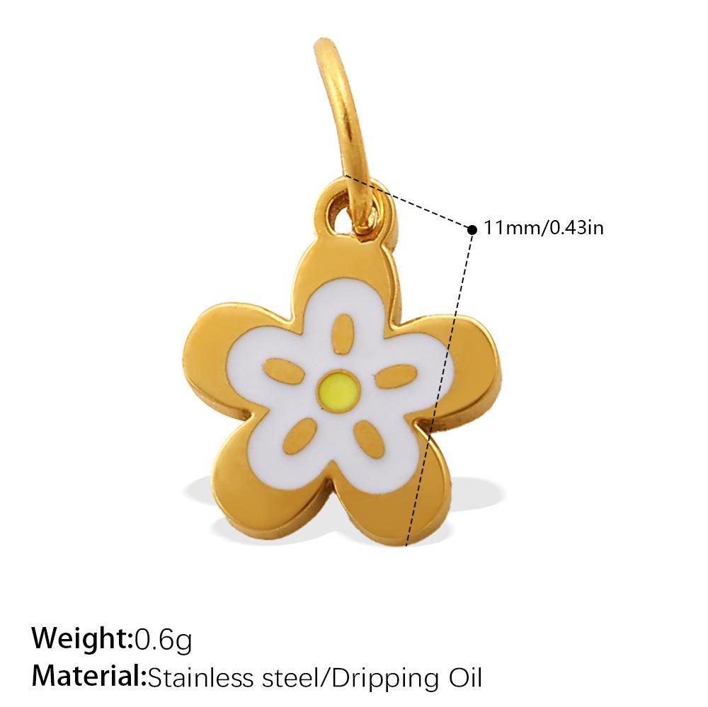 Creative Dripping Oil Colorful Three-Dimensional Diy Pendant Stainless Steel Gold-Plated Small Pendant Pendant Collection