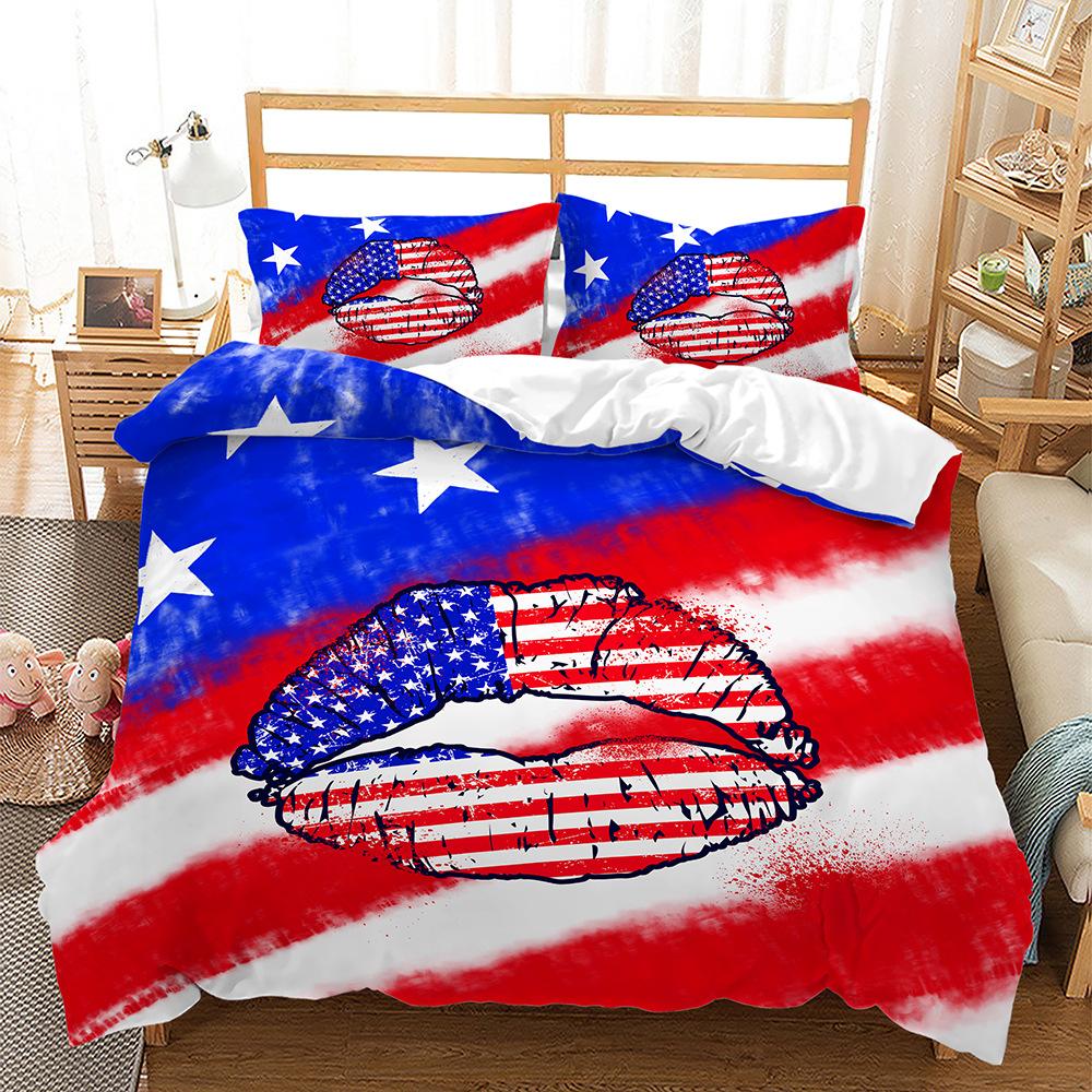 Комплект постельного белья из трех предметов, пододеяльник с 3D цифровой печатью, комплект из четырех предметов