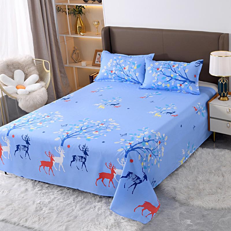 3pcs Print Bedding Set, Soft and Comfortable, Suitable for Bedroom, Guest Room One Fitted Sheet + Two Pillowcases, No Core