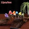 12pcs/box Handmade Simulation Pearl Hair Bird Creative Feather Bird With Claw Iron Wire Garden Decoration