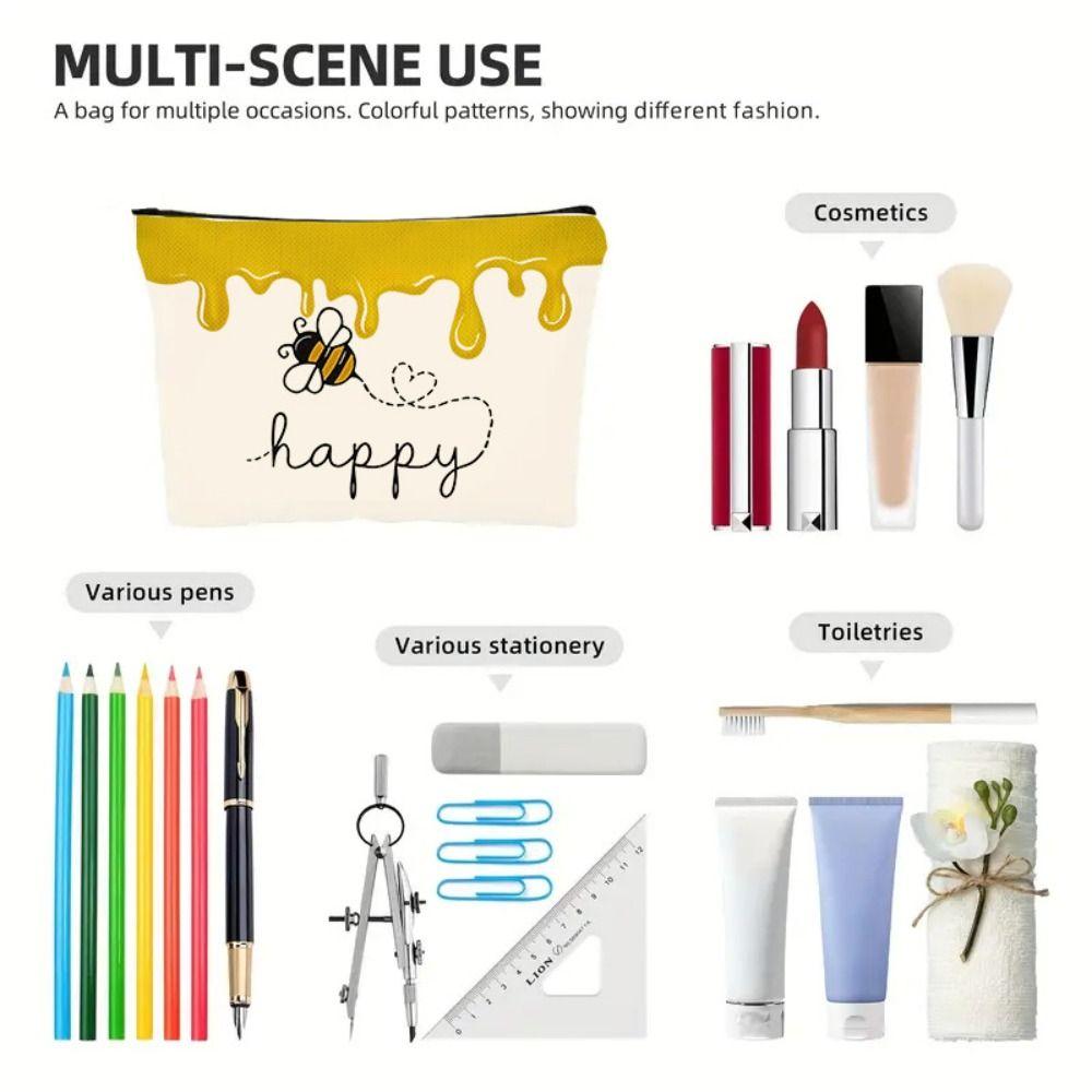 Organizer Pouch Bag Women Linen Cosmetic Bags Coffee Give Me Teacher Power Lipstick Organizer